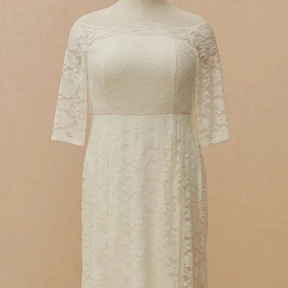 NWT Torrid Wedding Gown/Dress Ivory Lace Off Shoulder Fit & Flare 18 - Picture 9 of 15